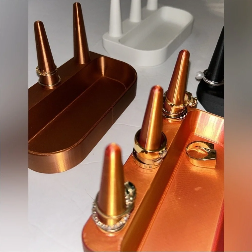 Ring Holders organizer in Black, White, Gold, and Bronze